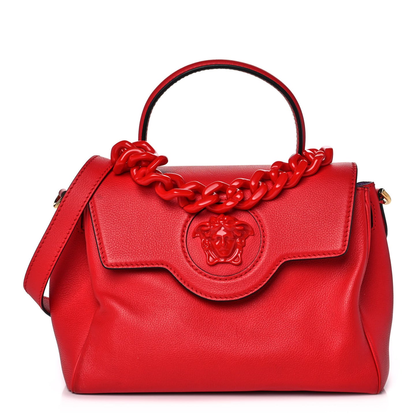 Calfskin Medium La Medusa Top Handle Handbag Red