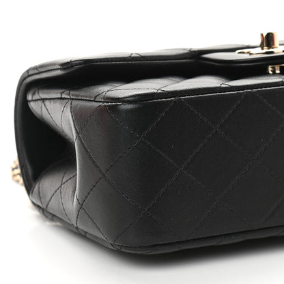 Chanel Lambskin Quilted Mini Top Handle Rectangular Flap Black 7 of 8