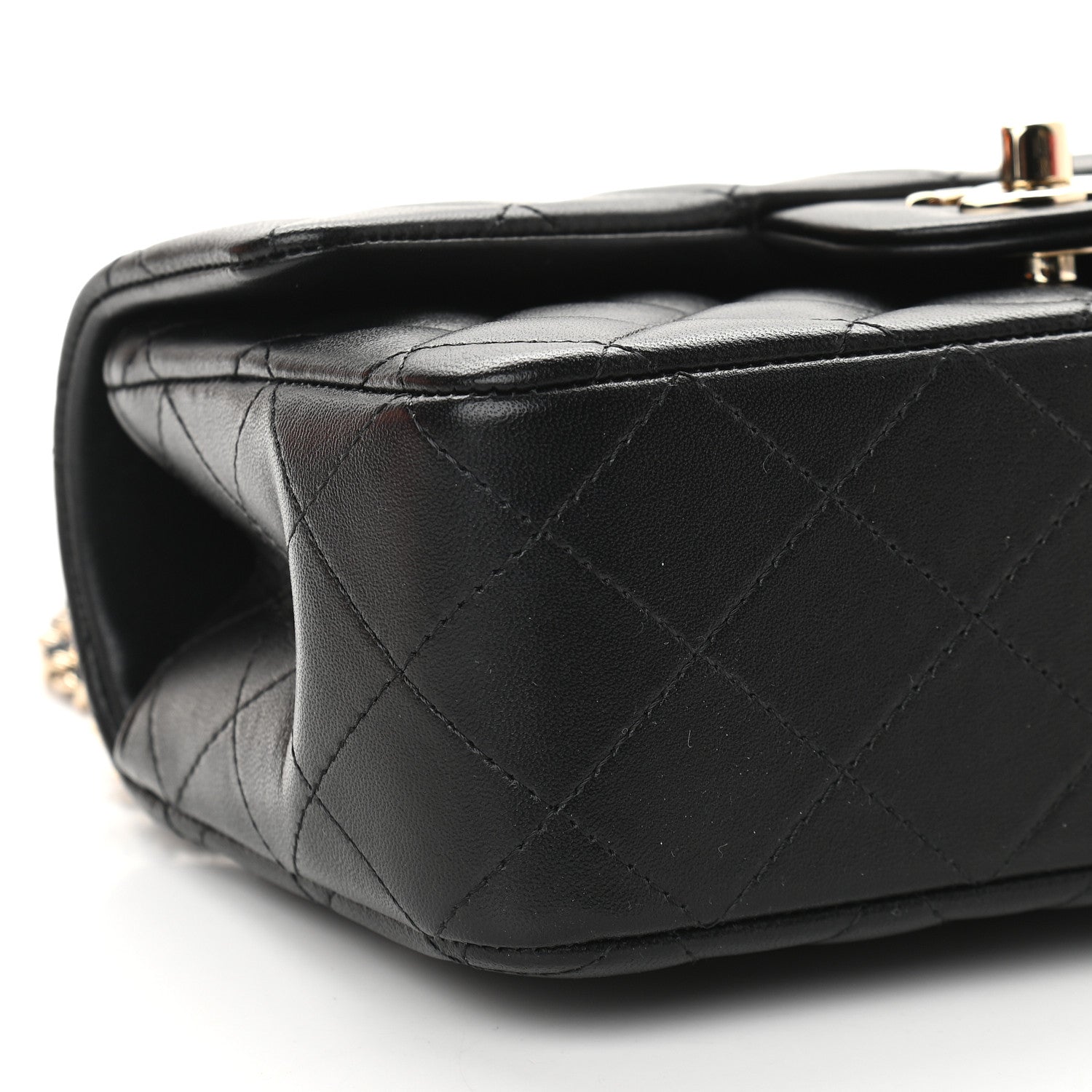 Chanel Lambskin Quilted Mini Top Handle Rectangular Flap Black 7 of 8