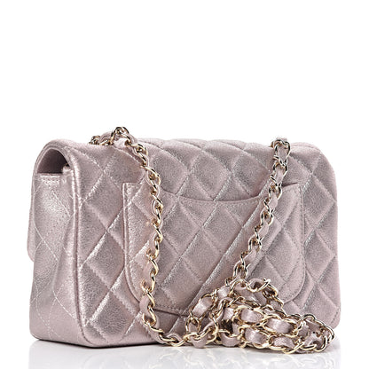 Chanel Metallic Goatskin Quilted Mini Rectangular Flap Pink 3 of 10