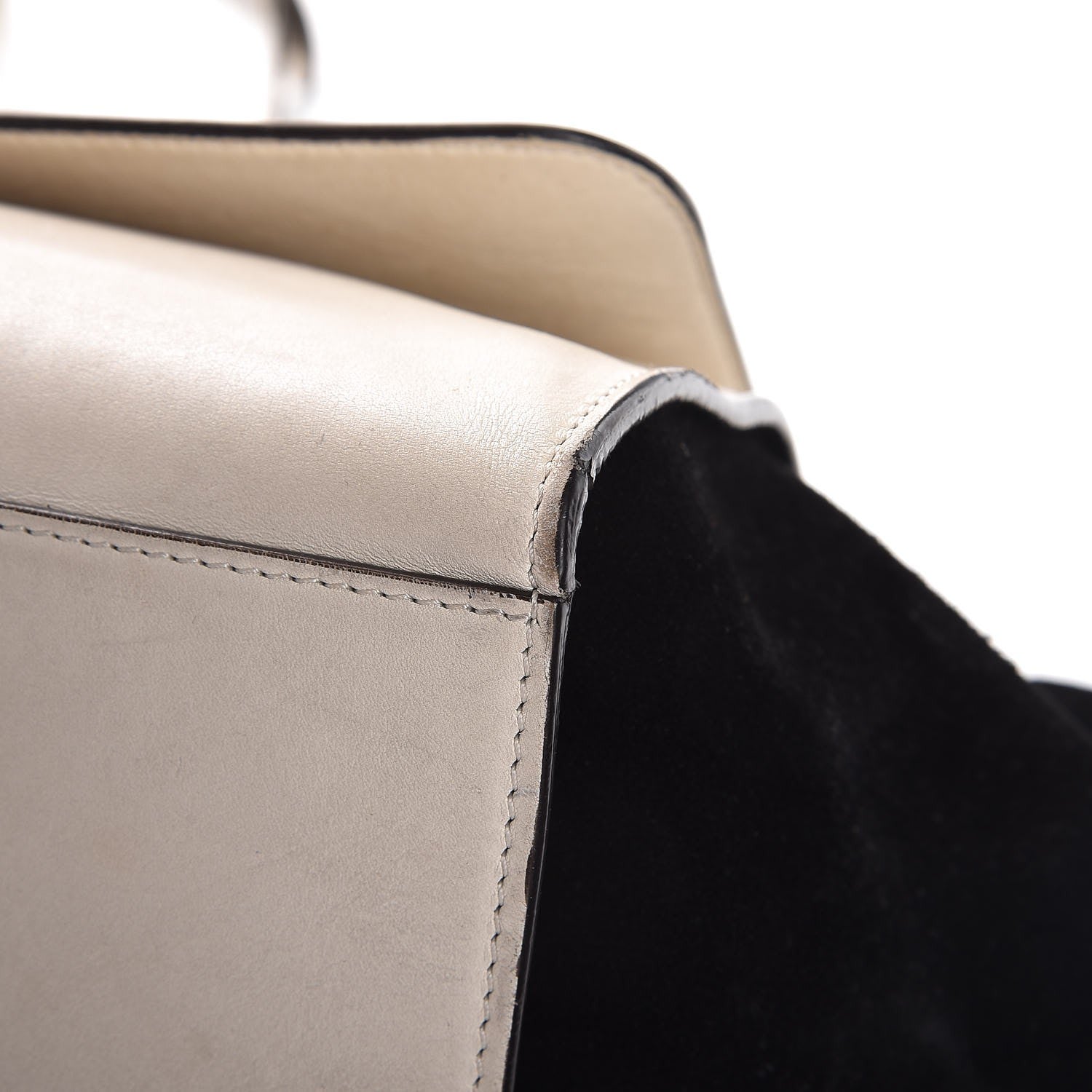 Celine Calfskin Suede Whipsnake Medium Trapeze Black White 15 of 18