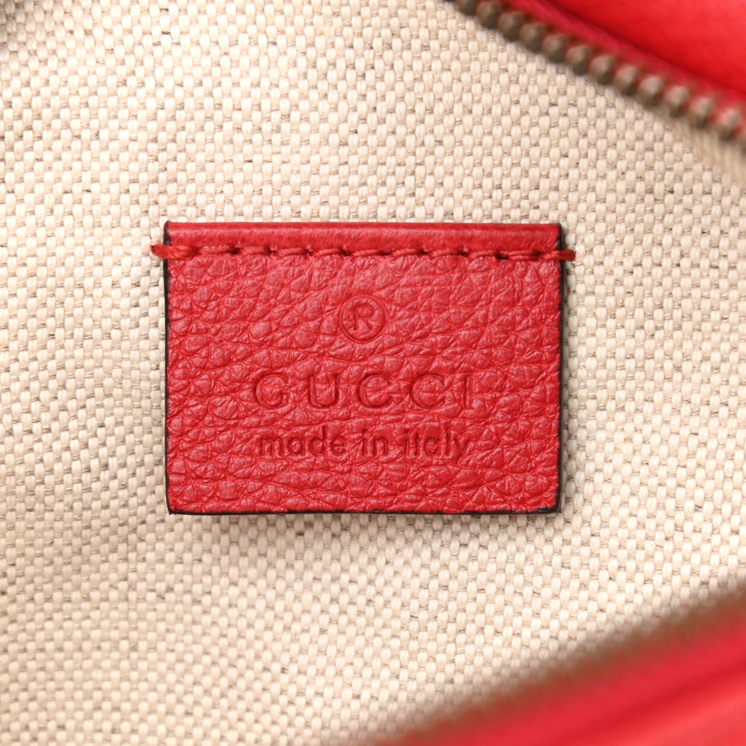 Gucci Grained Calfskin Small Logo Belt Bag Hibiscus Red 6 of 10