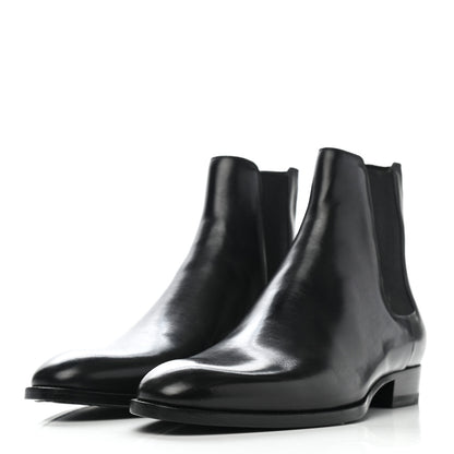 Saint Laurent Calfskin Mens Wyatt Chelsea Boots 40.5 Black 3 of 9