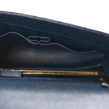 Chanel Caviar Lizard Embossed Quilted Small Coco Handle Flap Navy Blue 5 of 9