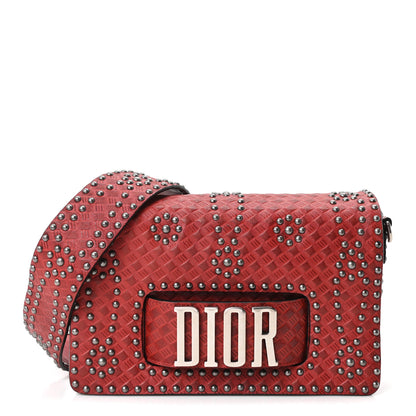 Christian Dior Calfskin Embossed Cannage Studded J'Adior Chain Flap Bag Red 1 of 8
