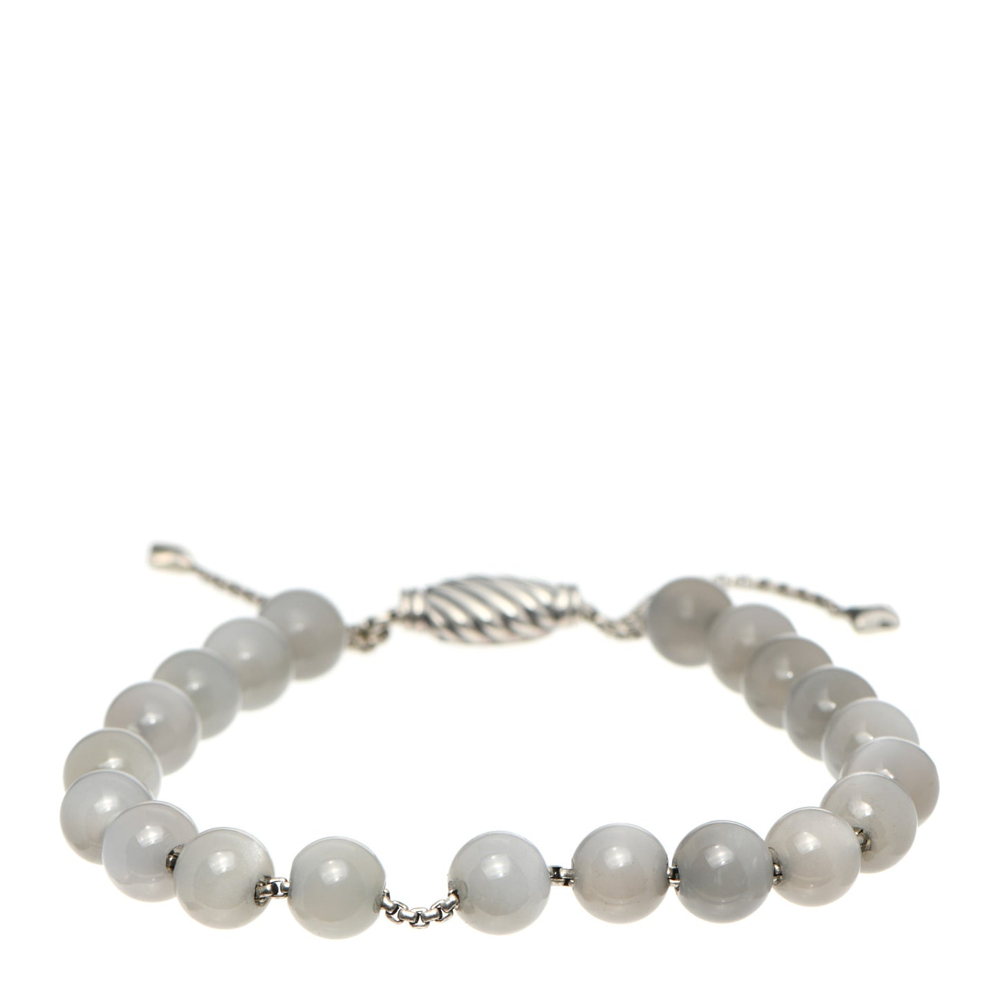 Sterling Silver Gray Moonstone 8mm Spiritual Beads Bracelet
