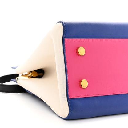 Saint Laurent Calfskin Small Cabas Rive Gauche Blue White Pink 8 of 13