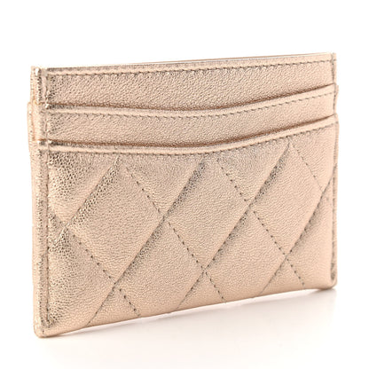 Chanel Metallic Lambskin Quilted CC Card Holder Gold 3 of 10