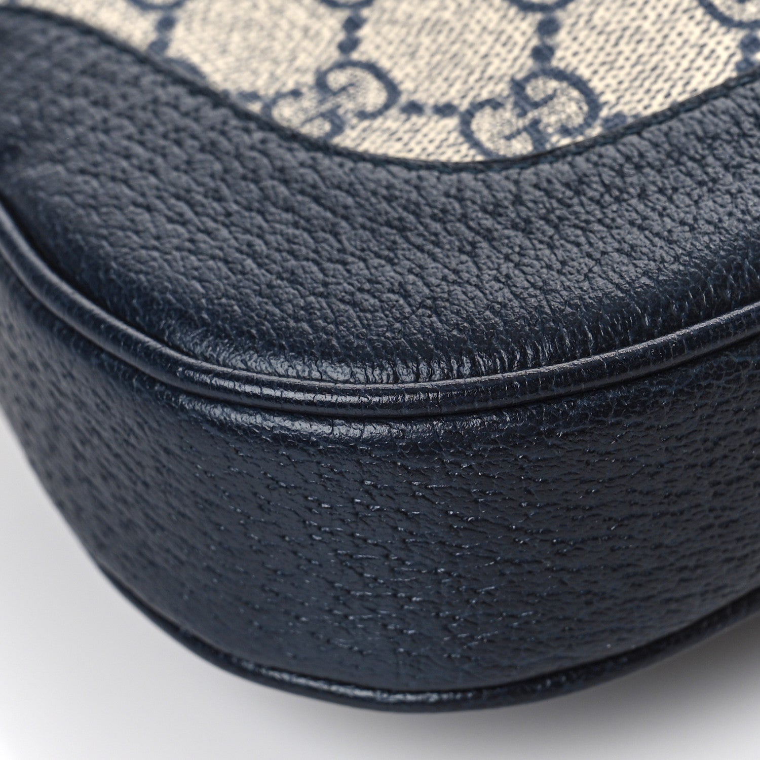 Gucci GG Supreme Monogram Textured Dollar Calfskin Web Small Jackie 1961 Hobo Beige Blue 8 of 9