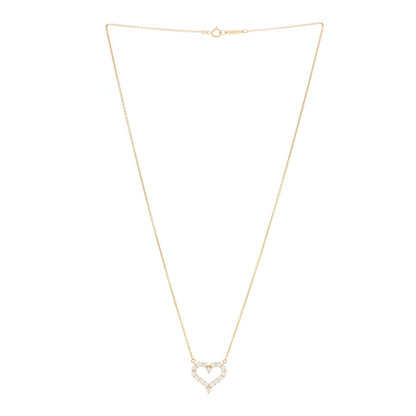 Tiffany 18K Yellow Gold Diamond .80ct Heart Pendant Necklace 2 of 5