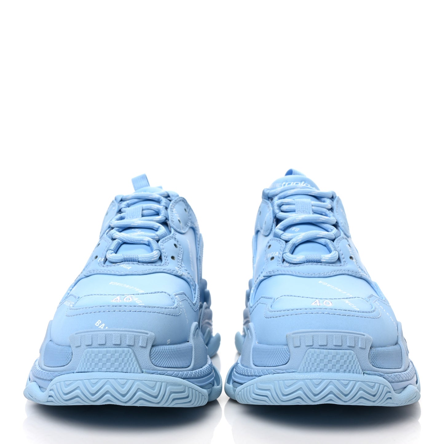 Technical Fabric Mesh Allover Logo Mens Triple S Sneakers 40 Light Bleu White