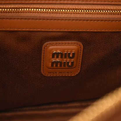 Miu Miu Soft Calf Softy Beau Top Handle Bag Cognac 6 of 9