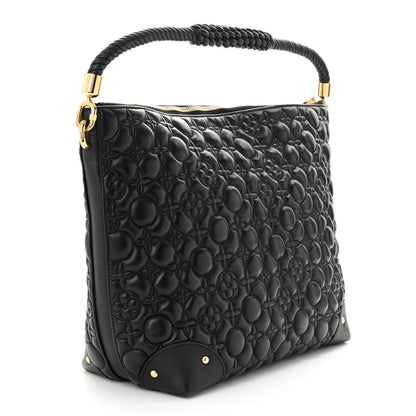 Louis Vuitton Lambskin Quilted Flowers Triangle Softy Black 3 of 10