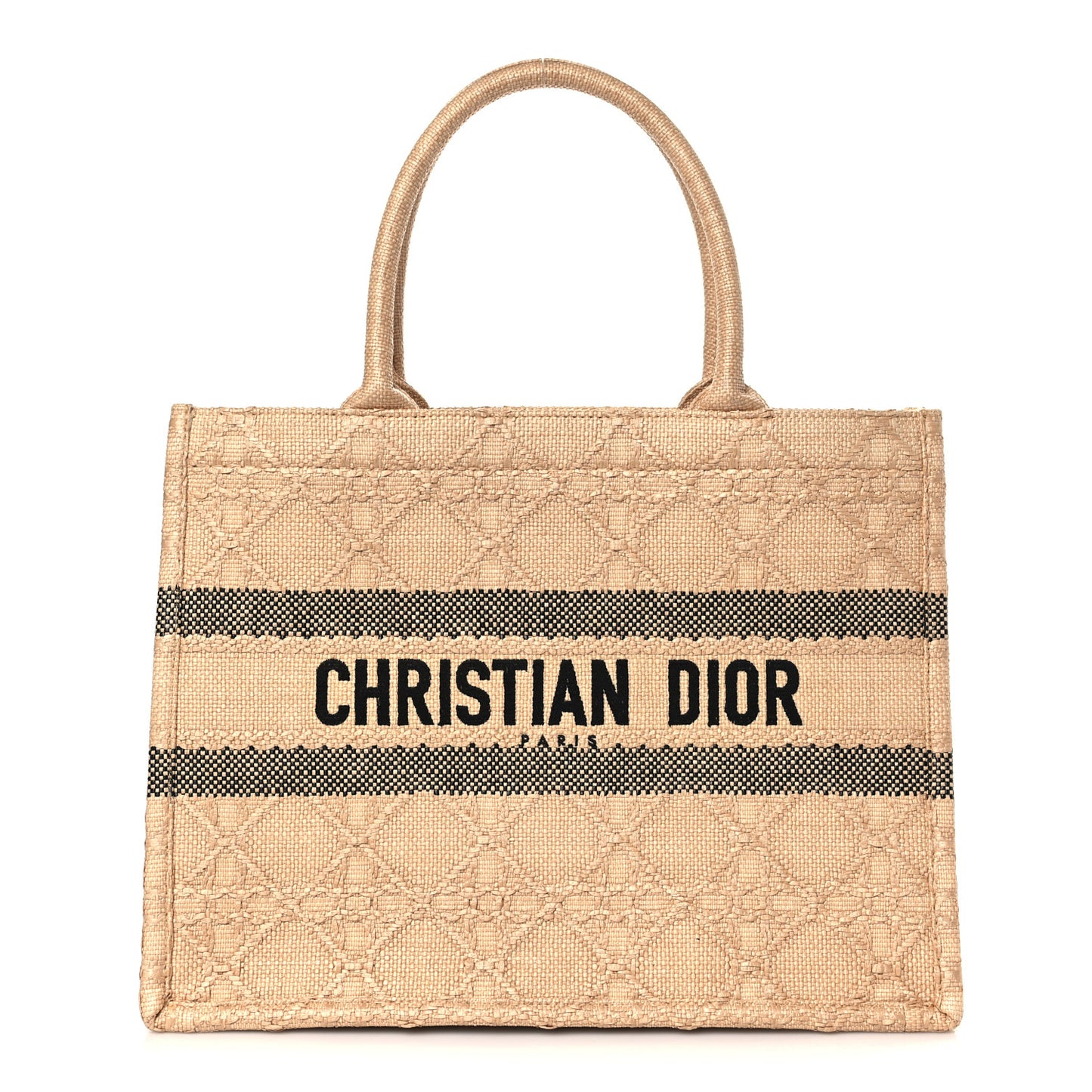 Raffia Cannage Medium Book Tote Natural