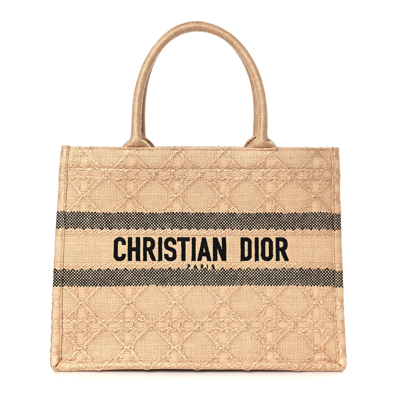 Christian Dior Raffia Cannage Medium Book Tote Natural 1 of 9