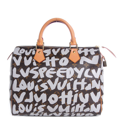 Louis Vuitton Monogram Graffiti Speedy 30 Silver 1 of 7