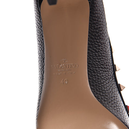 Valentino Garavani Pebbled Calfskin Rockstud 85mm Pumps 40 Black 6 of 9