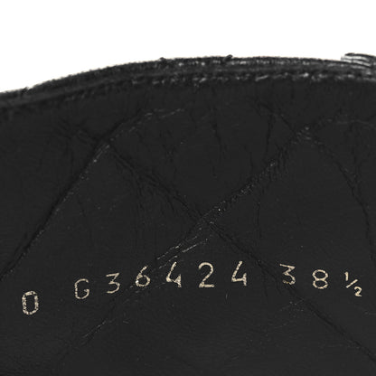 Chanel Shiny Calfskin Quilted Lace Up Combat Boots 38.5 Black 7 of 8