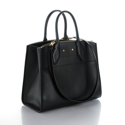 Louis Vuitton Calfskin City Steamer MM Black 3 of 8
