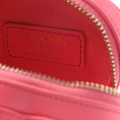 Chanel Lambskin Quilted CC In Love Heart Zipped Arm Coin Purse Pink 6 of 8