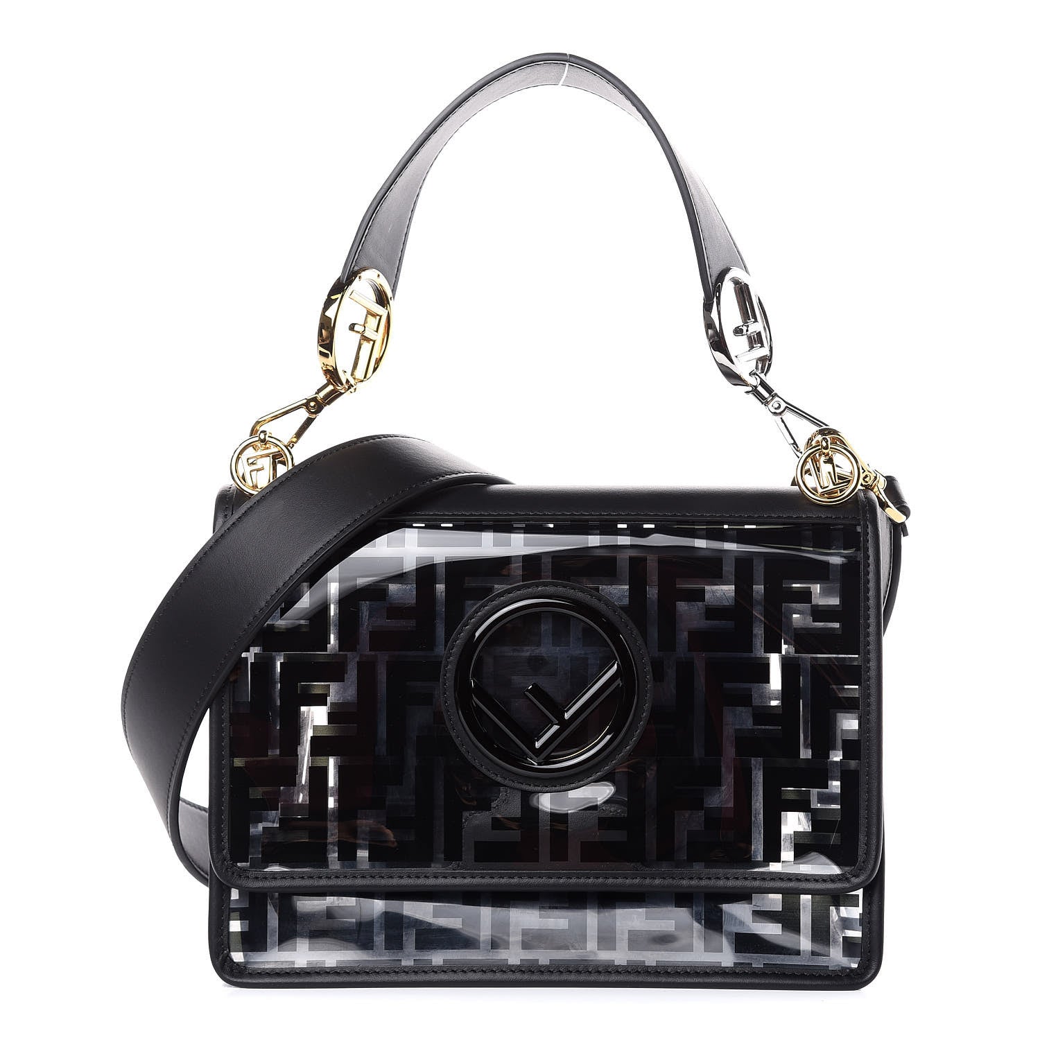 Fendi TPU FF Vitello Century F is Fendi Kan I Shoulder Bag Black 1 of 9
