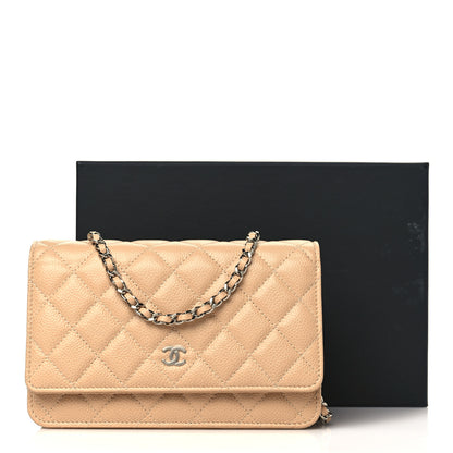 Chanel Caviar Quilted Wallet On Chain WOC Beige 11 of 11