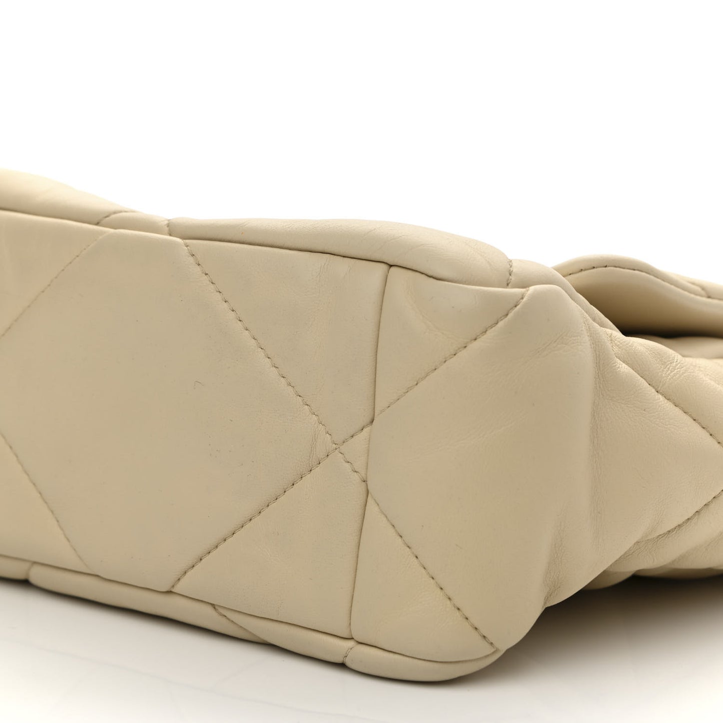 Lambskin Quilted Large Chanel 19 Flap Beige