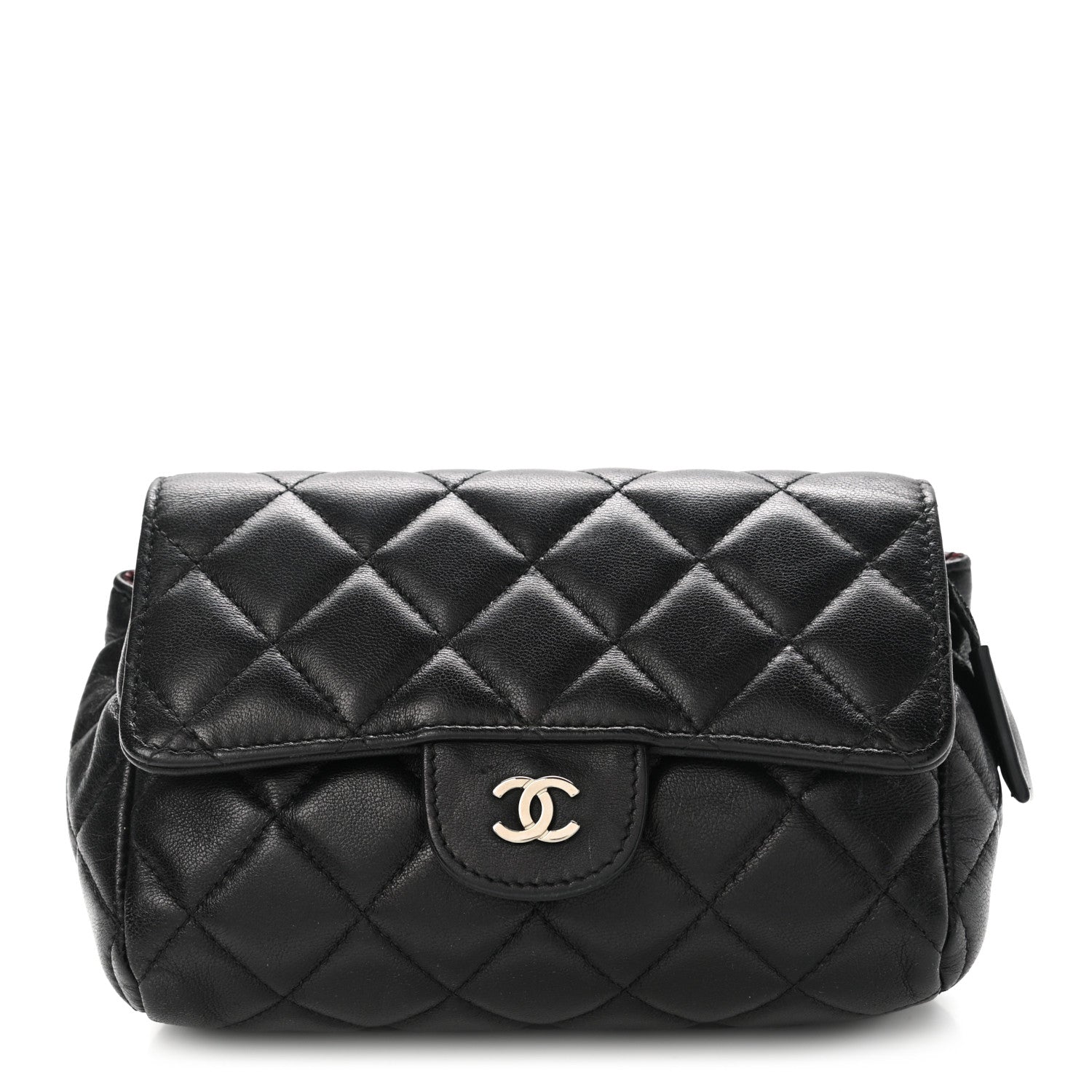 Chanel Lambskin Quilted Flap Cosmetic Case Black 1 of 8