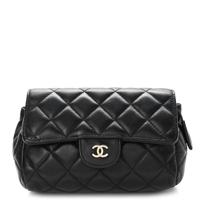 Chanel Lambskin Quilted Flap Cosmetic Case Black 1 of 8