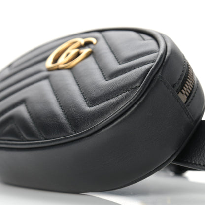 Gucci Calfskin Matelasse GG Marmont Belt Bag 75 30 Black 9 of 9
