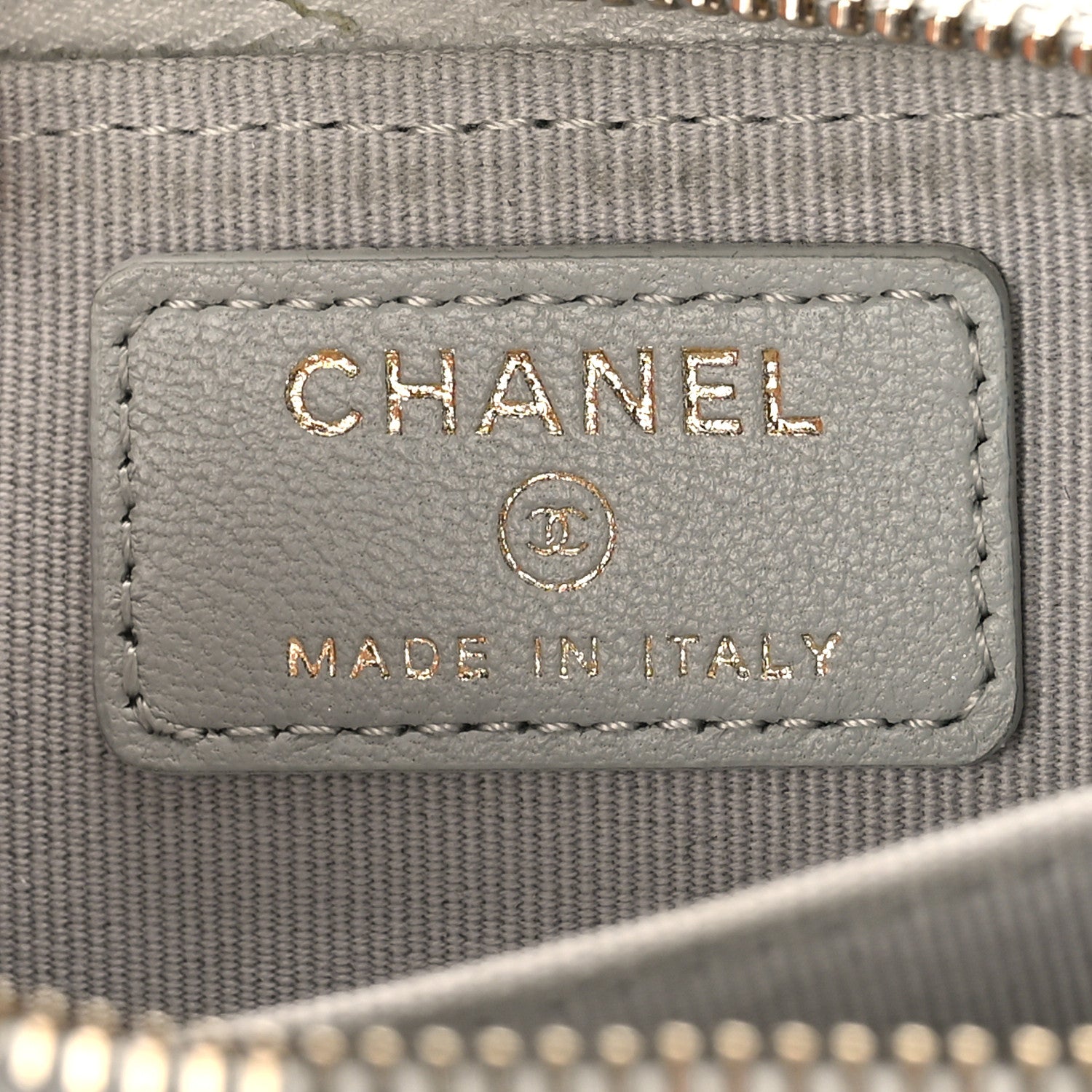Chanel Lambskin Quilted Zip Around Coin Purse Wallet Grey 6 of 13