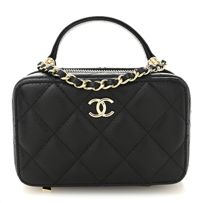 Chanel Caviar Quilted Small Top Handle Vanity Case Black 1 of 12
