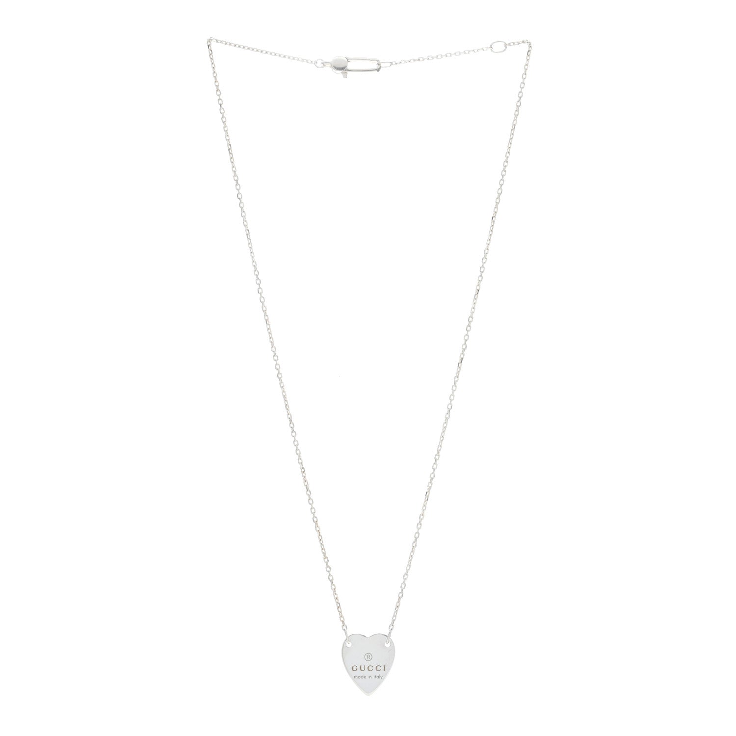 Gucci Sterling Silver Trademark Heart Pendant Necklace 3 of 4