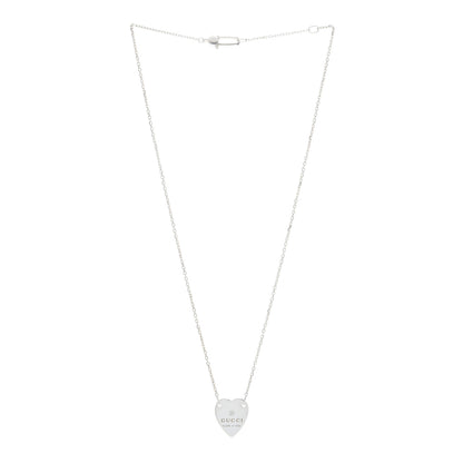 Gucci Sterling Silver Trademark Heart Pendant Necklace 3 of 4