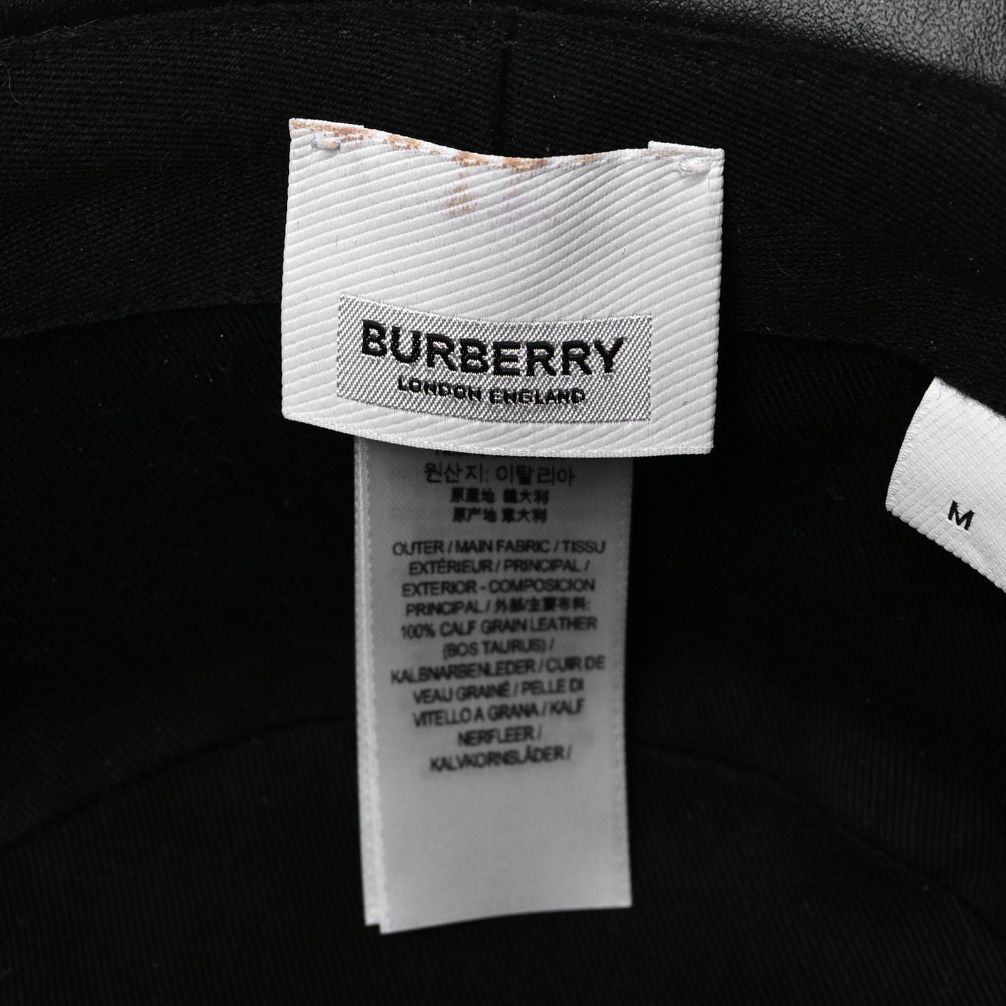 Calfskin Woven Check Bucket Hat M Archive Beige