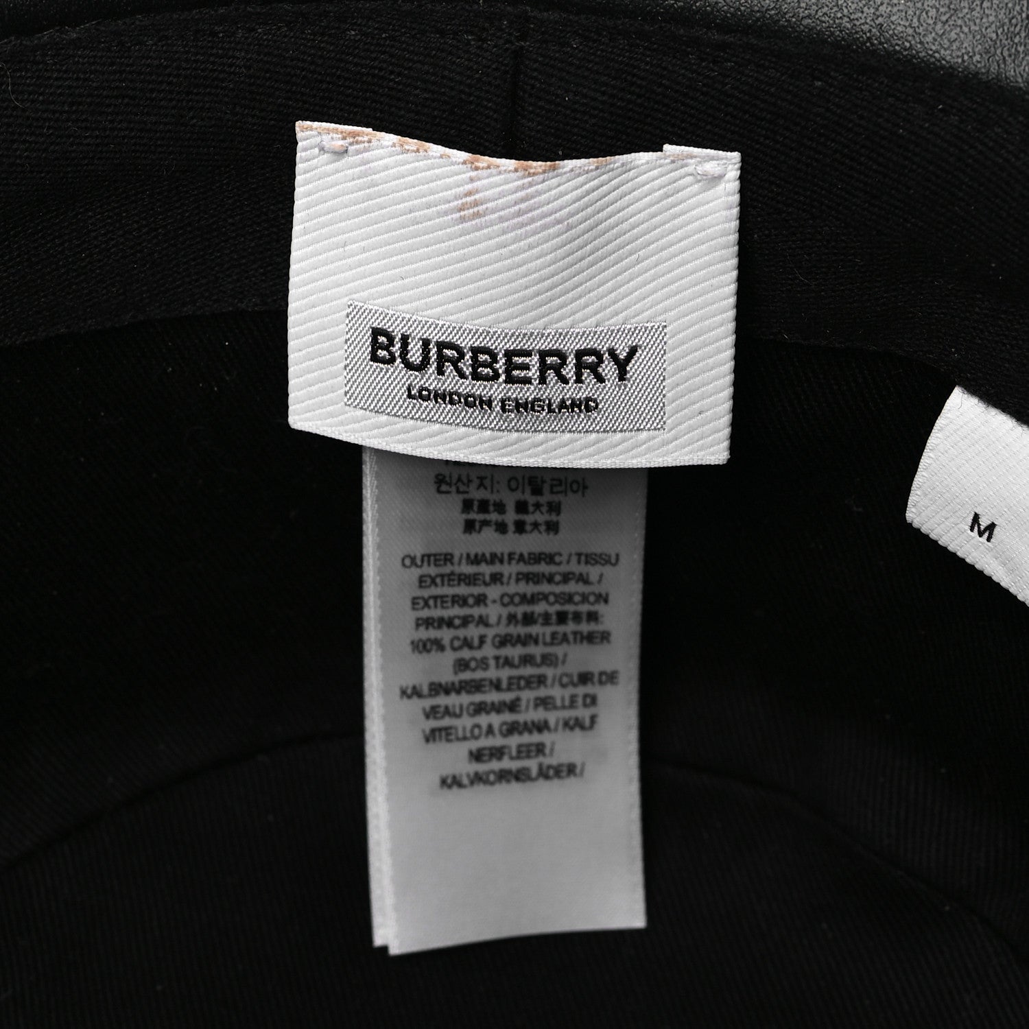 Burberry Calfskin Woven Check Bucket Hat M Archive Beige 7 of 9