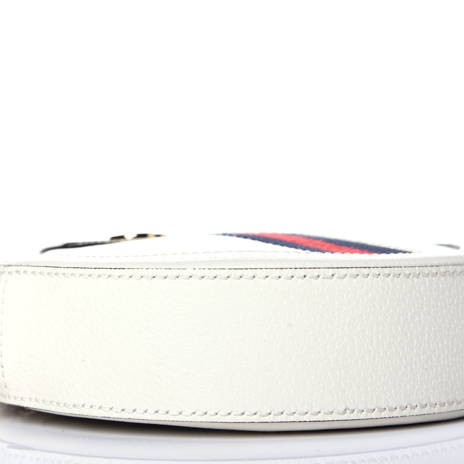 Gucci Textured Calfskin Web Mini Ophidia Round Shoulder Bag Mystic White 8 of 9