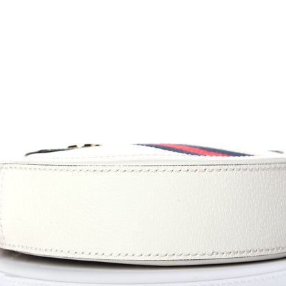 Gucci Textured Calfskin Web Mini Ophidia Round Shoulder Bag Mystic White 8 of 9