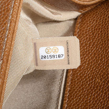 Chanel Caviar Quilted Medium Boy Flap Light Brown 8 of 9