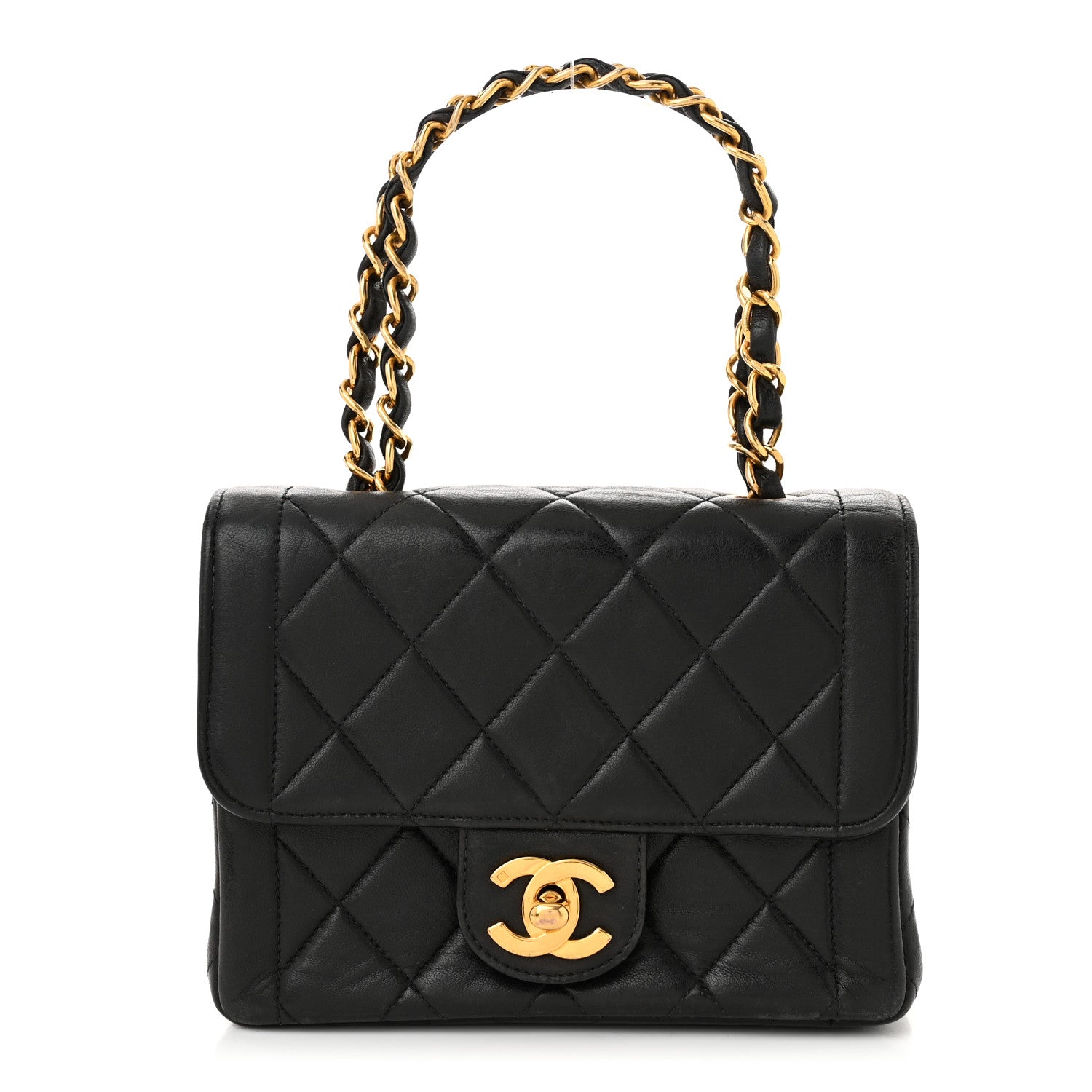 Chanel Lambskin Quilted Mini Square Flap Black 1 of 10