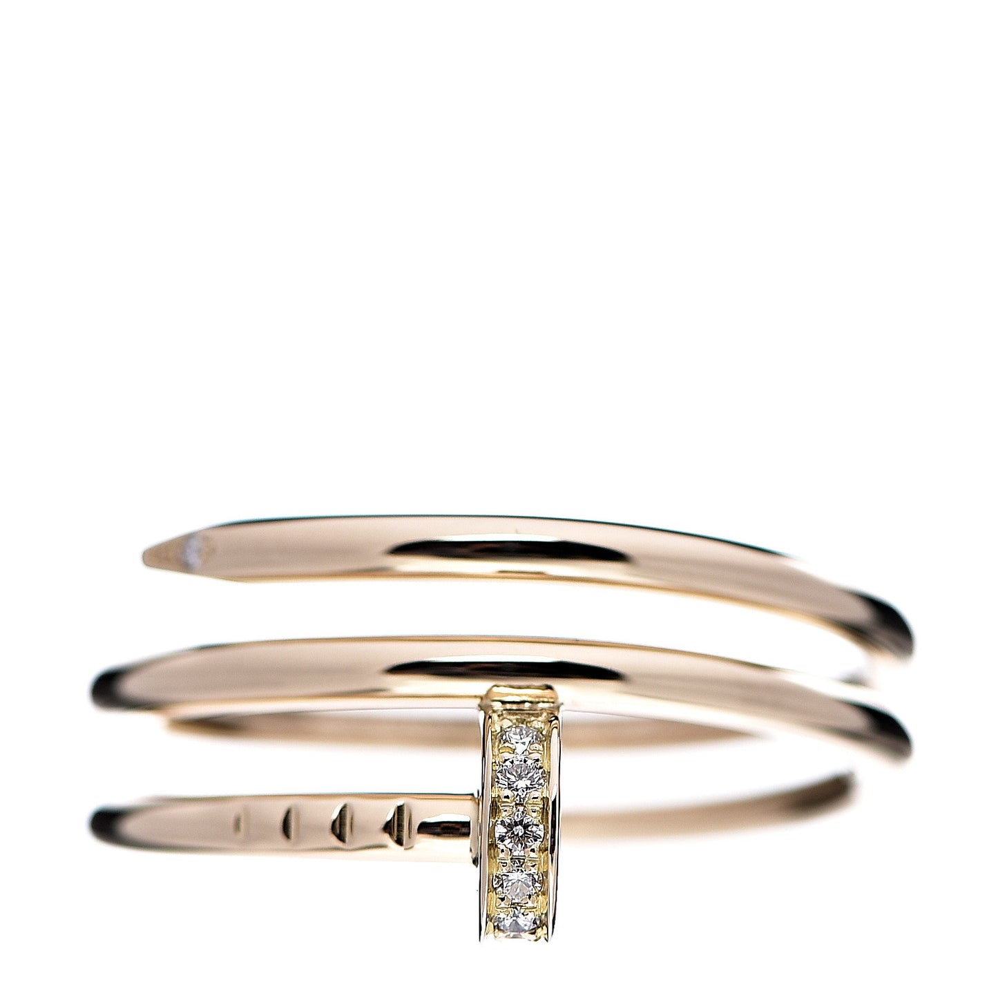 18K Yellow Gold Diamond Double Juste Un Clou Ring 55 7.25