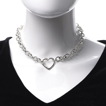 Tiffany Sterling Silver Heart Clasp Choker Necklace 2 of 3