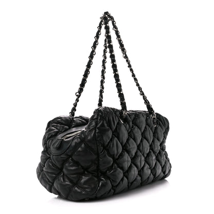 Chanel Calfskin Bubble Quilt Bowler Black 3 of 12