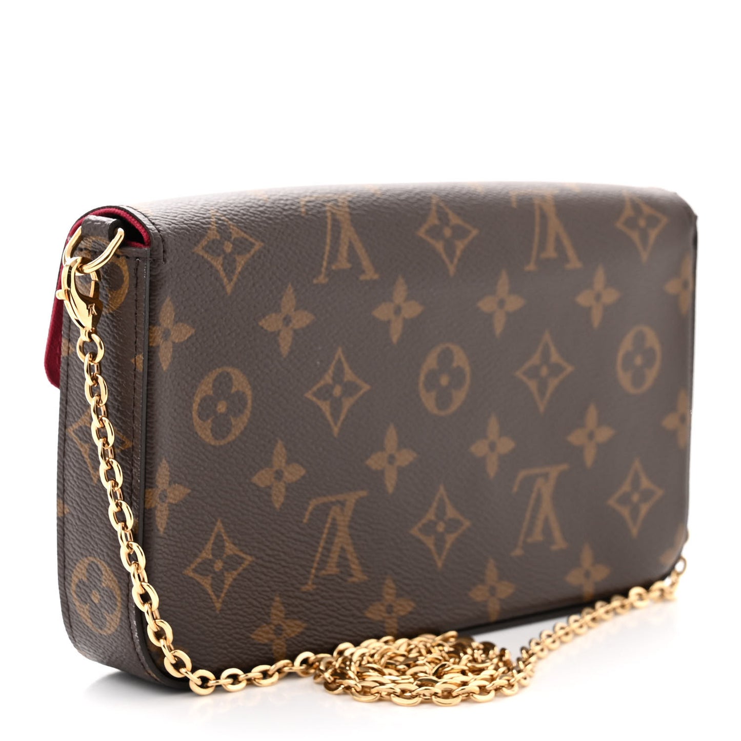 Monogram Pochette Felicie Chain Wallet Fuchsia