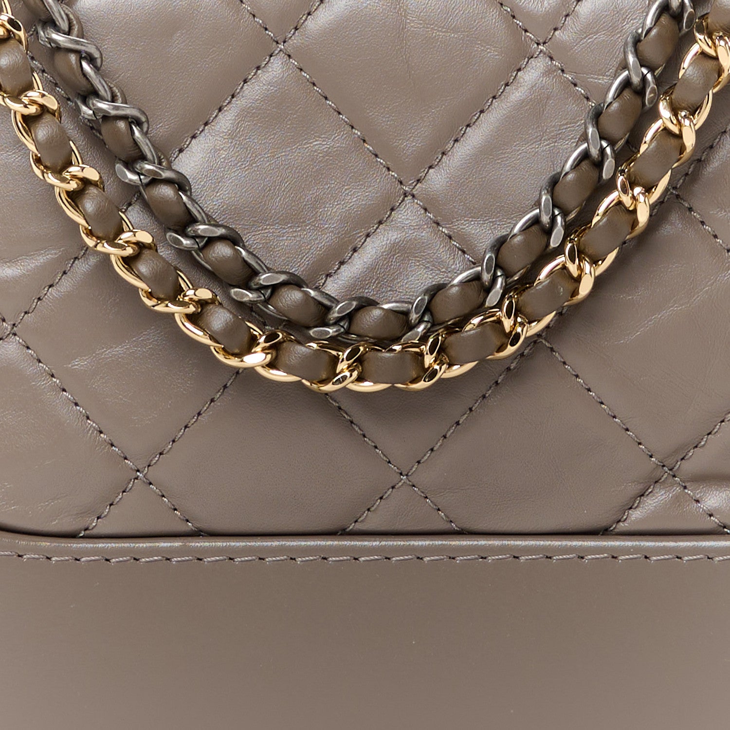 Chanel Aged Calfskin Quilted Small Gabrielle Hobo Grey 8 of 11