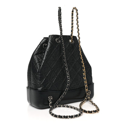 Chanel Aged Calfskin Quilted Small Gabrielle Backpack Black 3 of 11