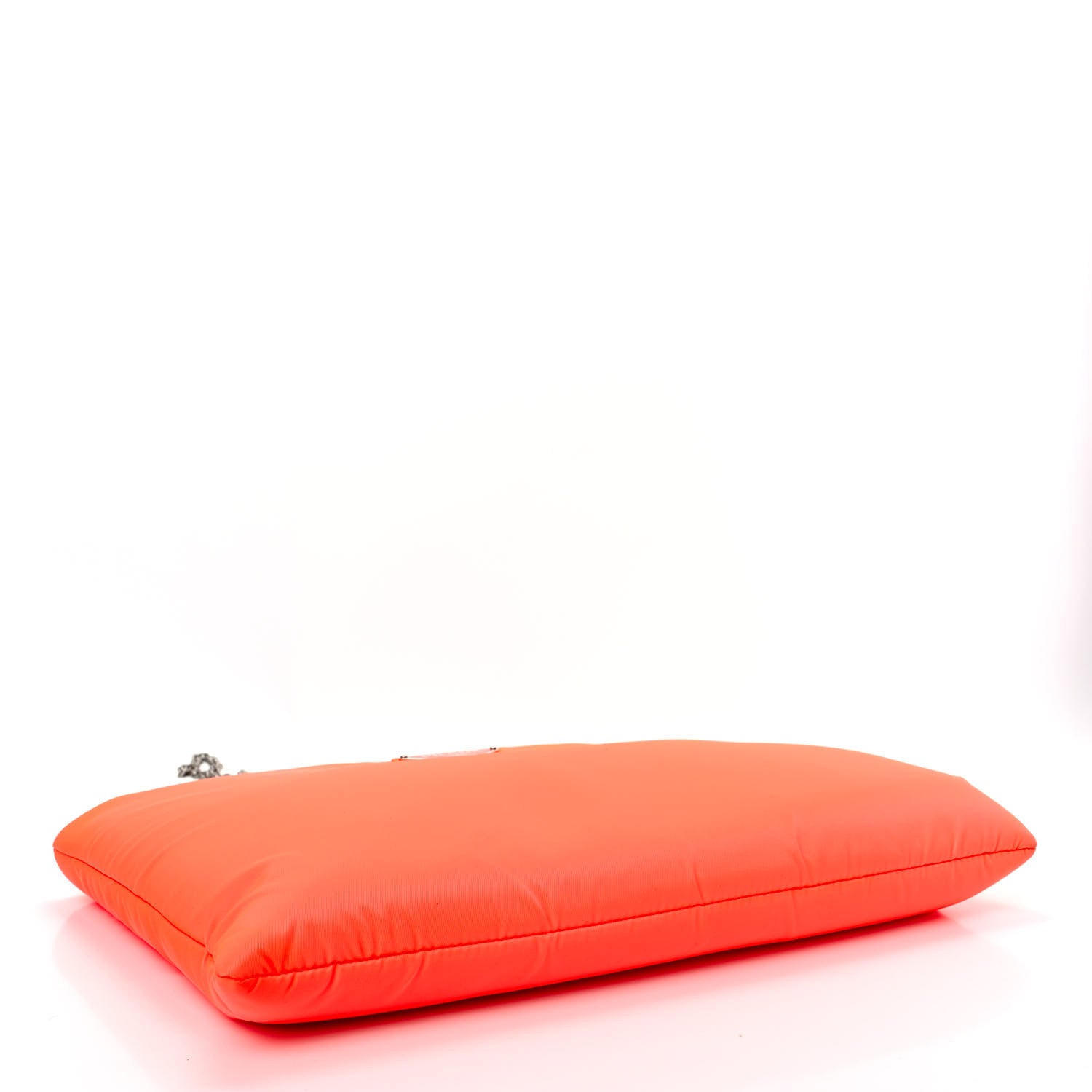 Prada Tessuto Nylon Soft Padded Medium Chain Clutch Bag Arancio Fluo 4 of 10