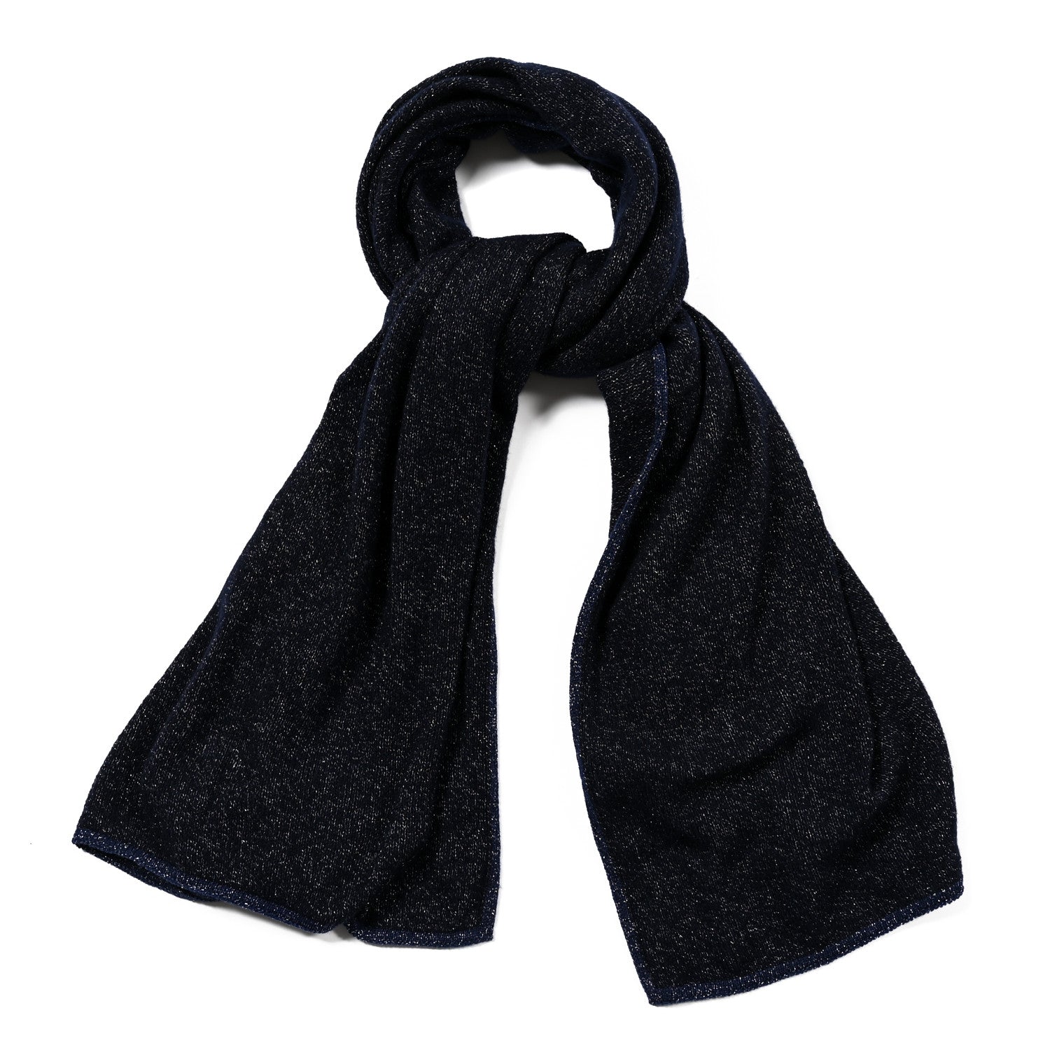 Chanel Cashmere Silk Blend CC Scarf Navy Blue 1 of 4