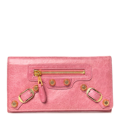 Balenciaga Agneau Giant 12 Gold Hardware Money Wallet Pink 1 of 7