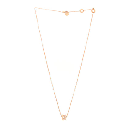 Bulgari 18K Rose Gold Diamond Small B.Zero1 Pave Pendant Necklace 3 of 5